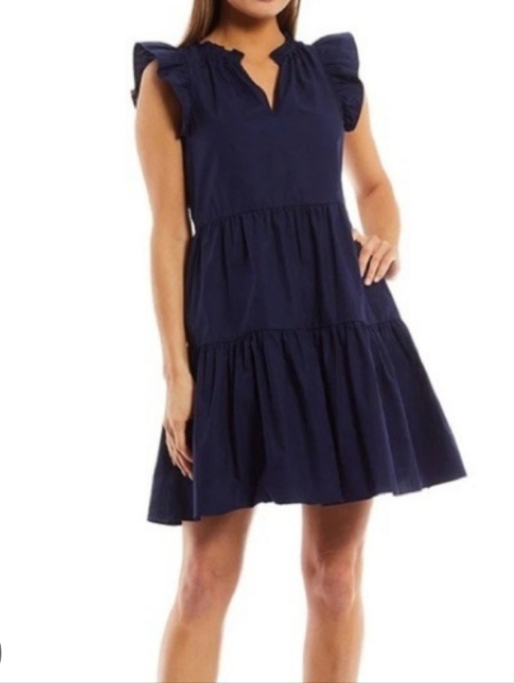 A Loves A‎  Tiered Mini Dress Sz Large  Babydoll Cotton